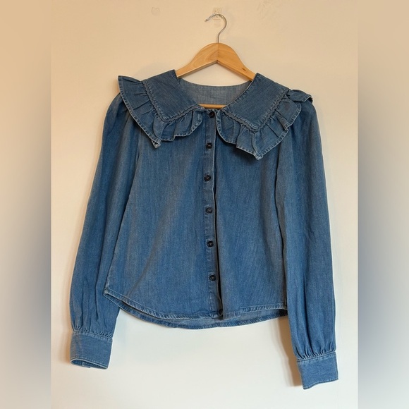 Like new, & Other Stories Statement Collar Denim Shirt - Picture 4 of 6